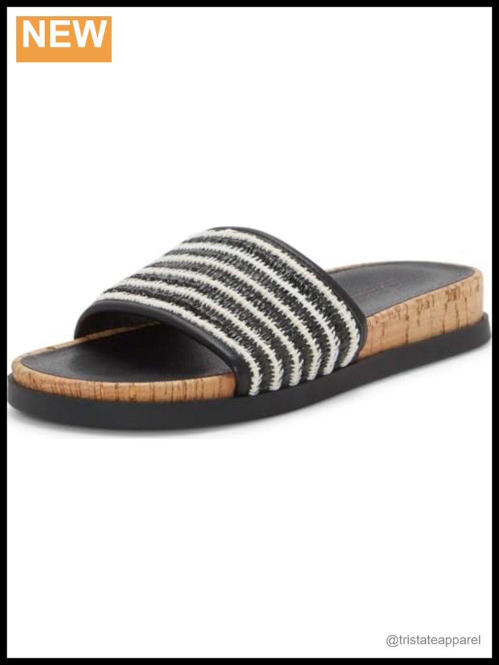 Raffia Slide Sandals Open Round Toe Slip On Flat Casual